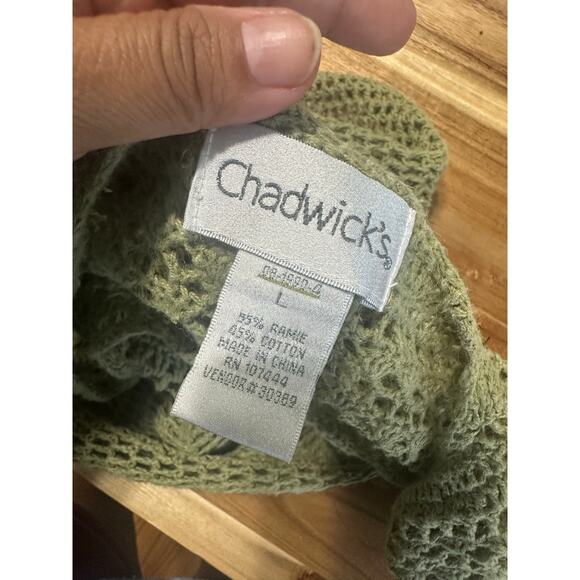 Chadwicks Green Crochet Layer Top with Scallop Hem – Boho Chic - Picture 6 of 6